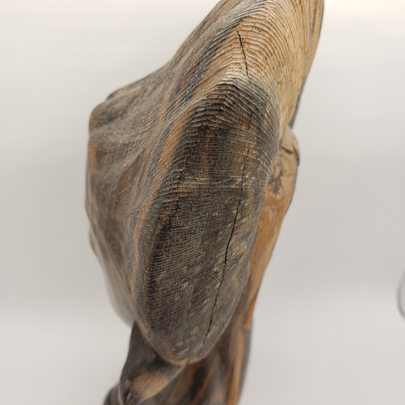 Balinese Handcarved Signed Striped Rosewood Womans Bust Statue - Picture 10 of 13